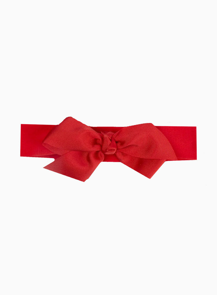 Lily Rose - Velvet Bow Hair Bobble in Red - Trotters London