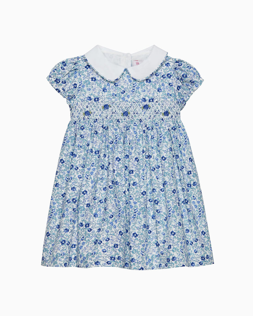 Confiture Dress Baby Catherine Smocked Dress in Blue Floral