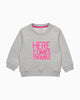 Confiture Sweatshirt Baby Here Comes Trouble Sweatshirt in Grey/Pink