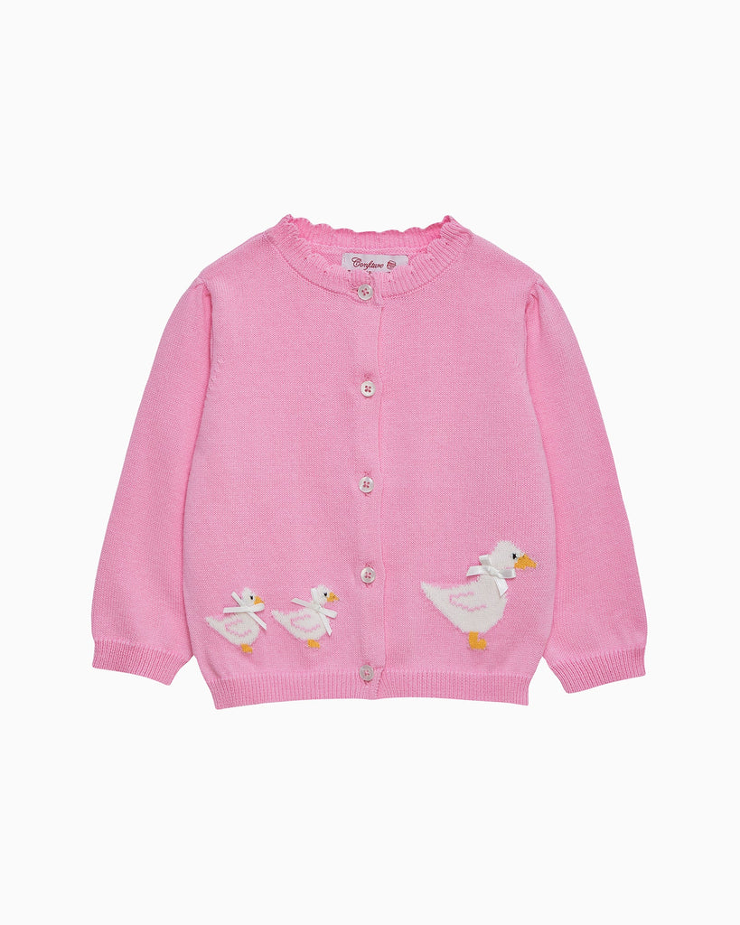 Confiture Cardigan Baby Duck Cardigan in Bright Pink