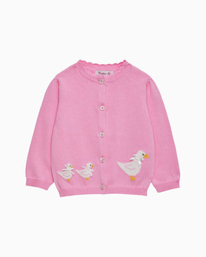 Confiture Cardigan Baby Duck Cardigan in Bright Pink