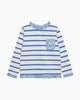 Lily Rose Sweatshirt Breton Long-Sleeved Top in Blue Betsy