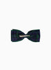 Lily Rose Clip Ribbon Bow Hair Clip in Navy/Green Tartan