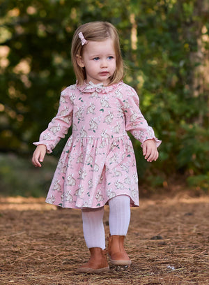 Confiture Dress Baby Jersey Dress in Pink Bunny