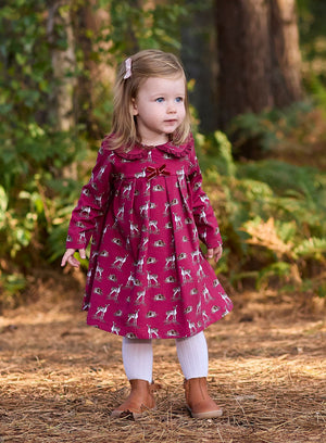 Confiture Dress Baby Deer Jersey Dress in Berry