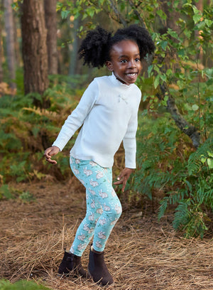 Confiture Leggings Jersey Leggings in Pale Green Bunny