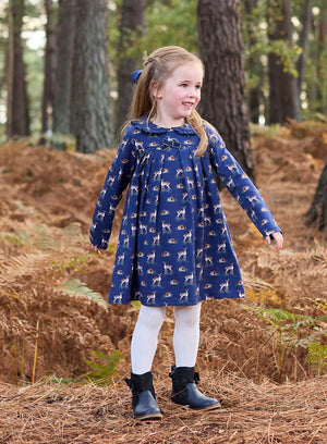 Confiture Dress Deer Jersey Dress in Navy