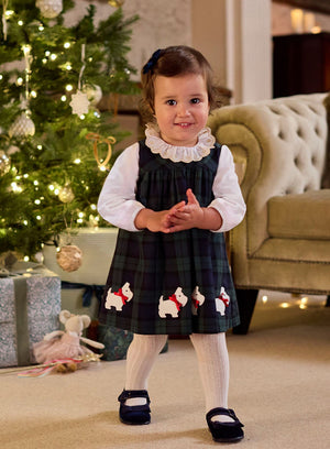 Confiture Dress Baby Scottie Tartan Pinafore