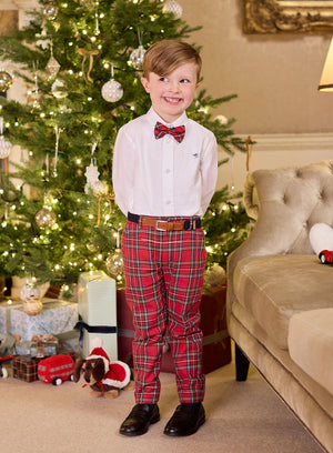 Thomas Brown Trousers Donald Trousers in Red Tartan