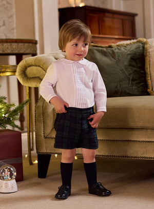 Trotters Heritage Set The Rupert Set in White/Navy Tartan