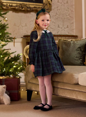 Confiture Dress Tabitha Willow Tartan Dress in Navy Tartan