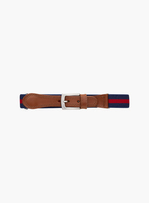 Chelsea Clothing Company Belt Elasticated Belt in Navy/Red Stripe