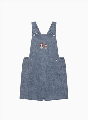 Chelsea Clothing Company Bib Shorts Baby Alfie Bib Shorts in Blue Herringbone