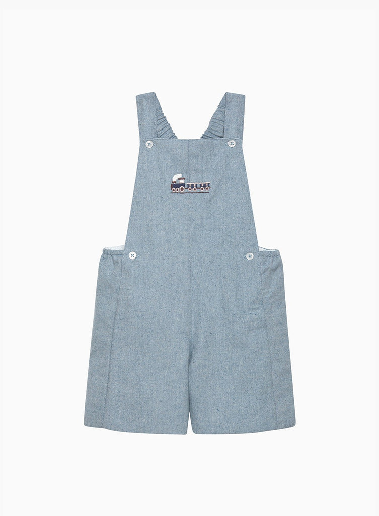 Chelsea Clothing Company Bib Shorts Baby Alfie Bib Shorts in Pale Blue Flannel