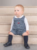 Chelsea Clothing Company Bib Shorts Baby Archie Romper in Navy Check