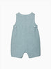 Chelsea Clothing Company Bib Shorts Baby Archie Romper in Pale Blue Herringbone