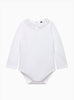 Chelsea Clothing Company Body Baby Long Sleeved Monty Stitched Body in White/Oatmeal