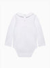 Chelsea Clothing Company Body Baby Long Sleeved Monty Stitched Body in White/Oatmeal