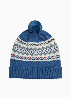 Chelsea Clothing Company Hat Frankie Beanie in Denim Blue Fair Isle