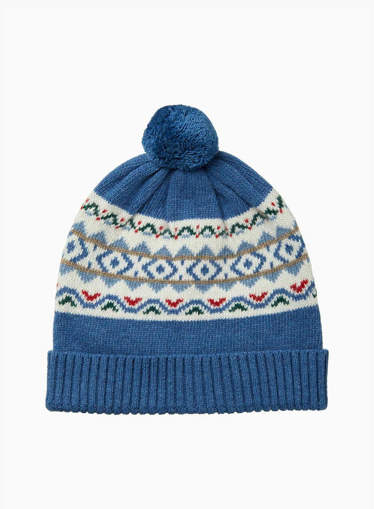 Chelsea Clothing Company Hat Frankie Beanie in Denim Blue Fair Isle