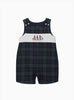 Chelsea Clothing Company Romper Baby Archie Smocked Romper in Navy Tartan