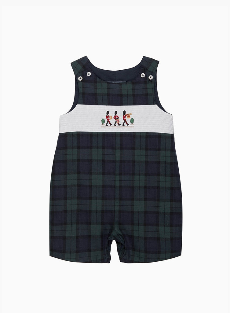 Chelsea Clothing Company Romper Baby Archie Smocked Romper in Navy Tartan