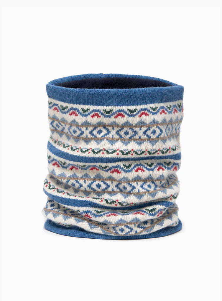 Chelsea Clothing Company Snoody Frankie Snoody in Denim Blue Fair Isle