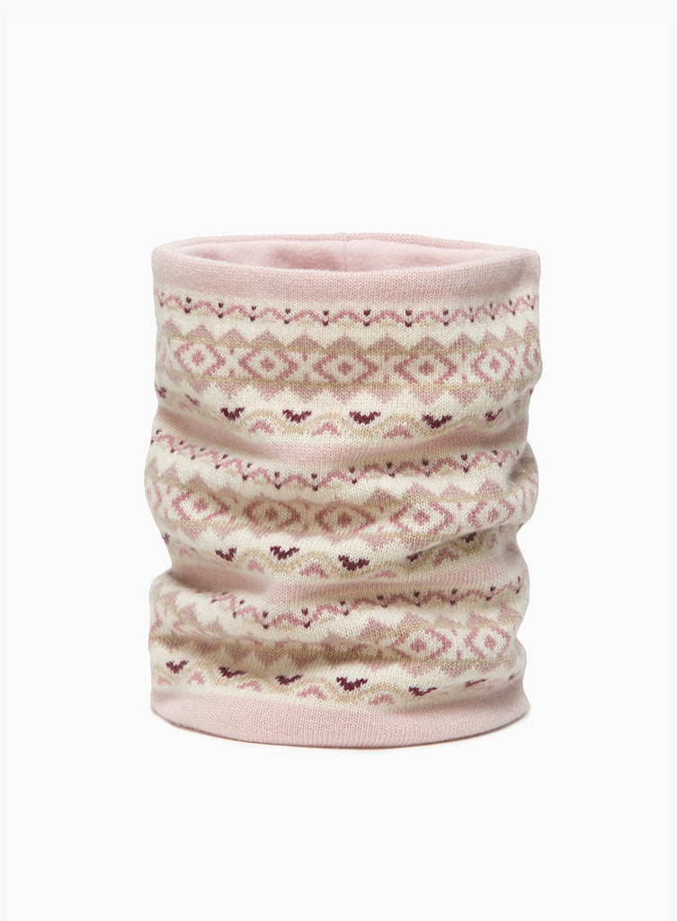 Chelsea Clothing Company Snoody Frankie Snoody in Pale Pink Fair Isle