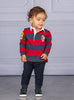 Chelsea Clothing Company Top Baby Nicholas Rugby Shirt in Navy/Red Stripes