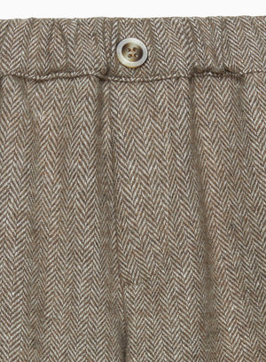 Chelsea Clothing Company Trousers Baby Orly Trousers in Brown Herringbone