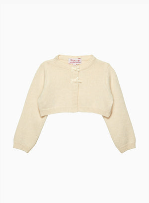 Confiture Cardigan Baby Martha Velvet Bow Cropped Cardigan