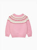 Confiture Cardigan Baby Natasha Fair Isle Cardigan in Pink