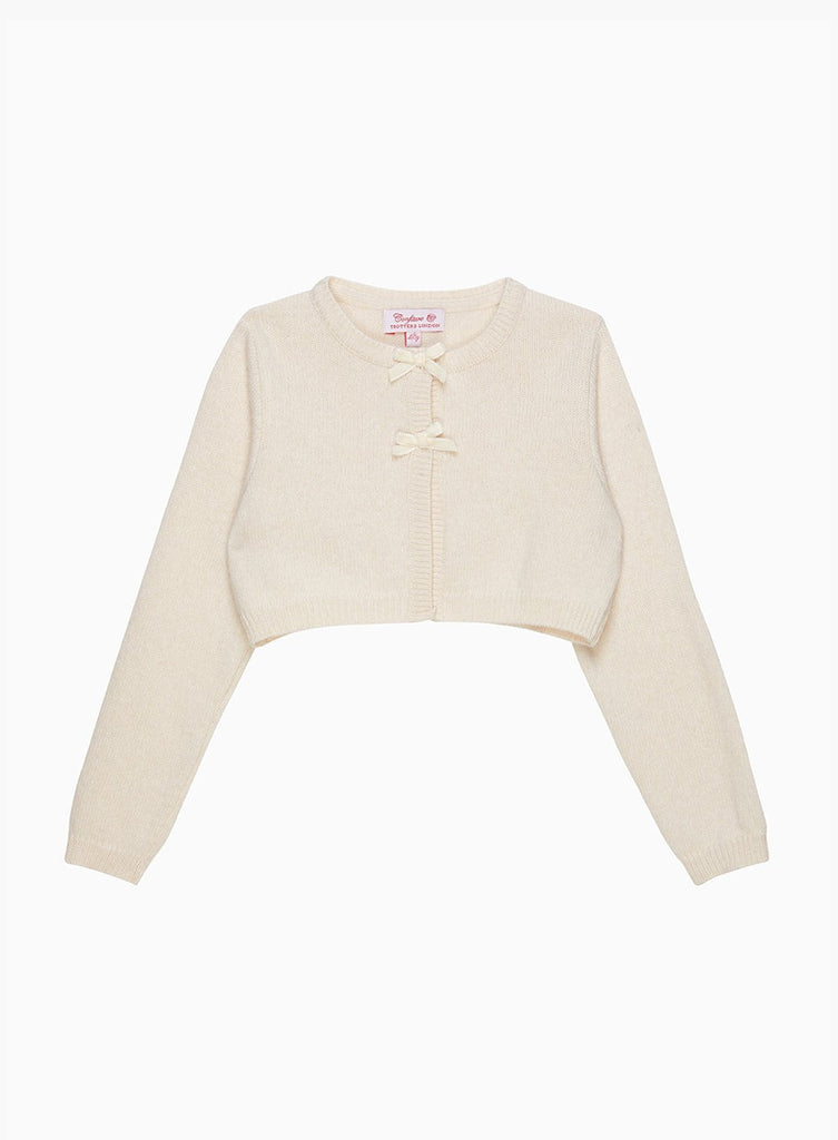 Confiture Cardigan Martha Velvet Bow Cropped Cardigan