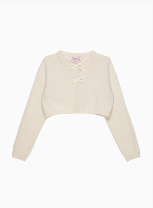 Confiture Cardigan Martha Velvet Bow Cropped Cardigan