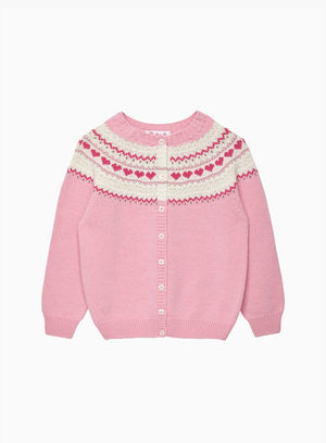 Confiture Cardigan Natasha Fair Isle Cardigan in Pink