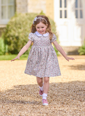 Confiture Dress Arabella Smocked Dress in Pink Floral