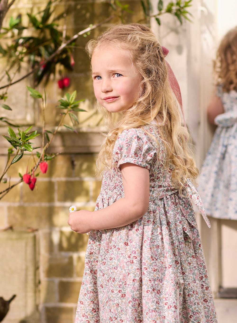 Confiture England 2024 designer girls organic cotton smocked dress