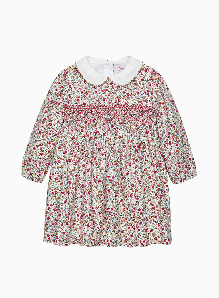 Confiture Dress Baby Arabella Floral Smocked Dress in Red Floral