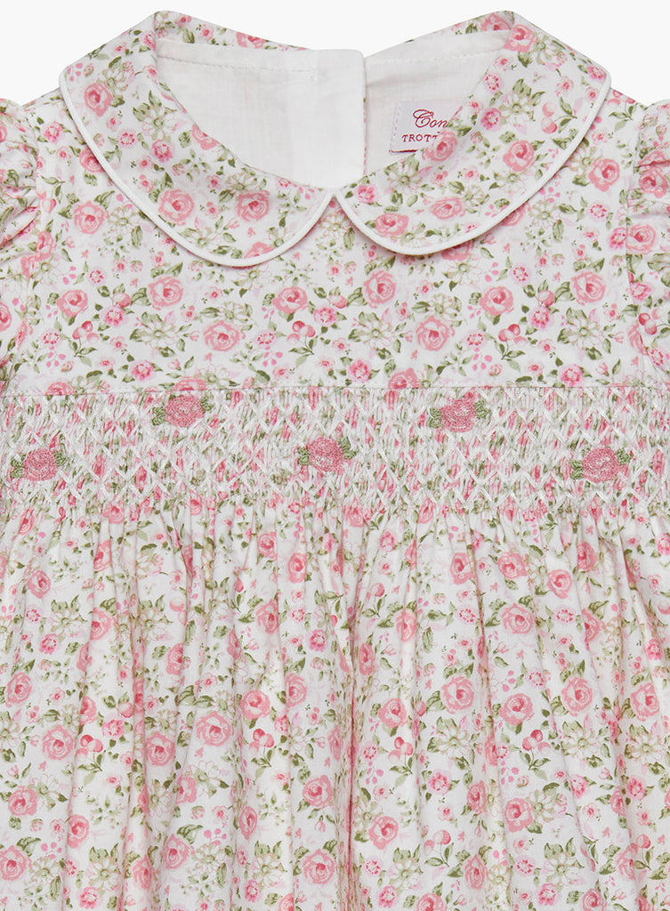 Confiture Baby Catherine Smocked Dress in Pink Rose | Trotters