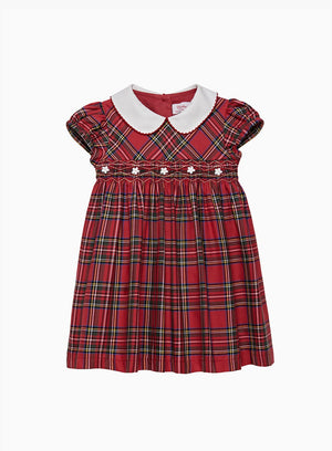 Confiture Dress Baby Charlotte Smocked Dress in Red Tartan