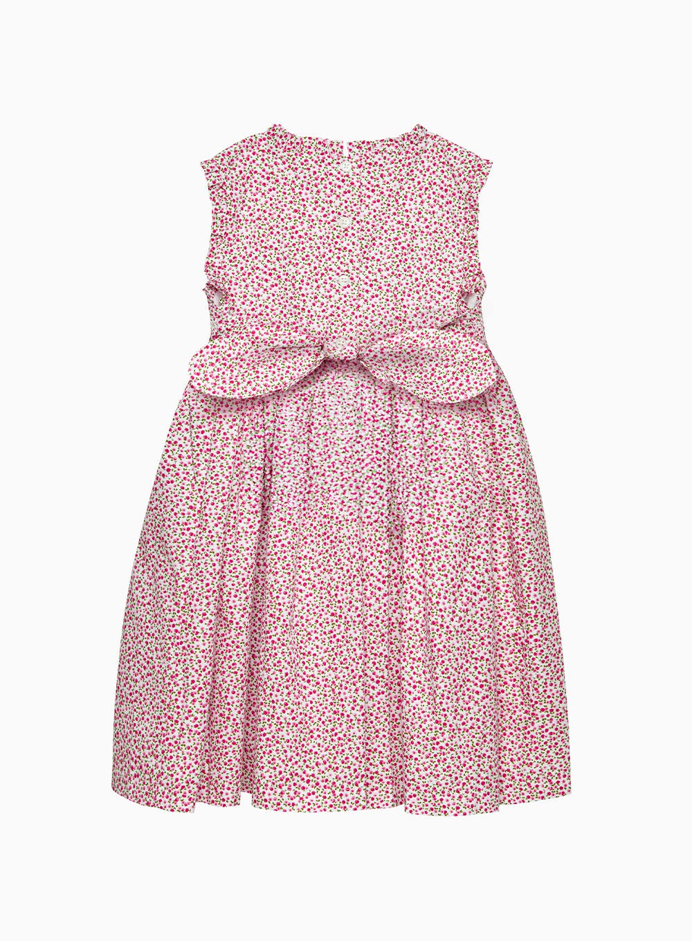 Girls Cherry Smockedl Dress Red Floral Trotters London