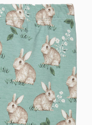 Confiture Leggings Baby Jersey Leggings in Pale Green Bunny