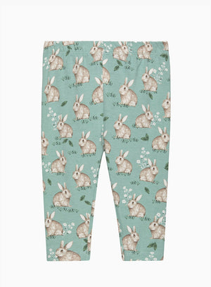 Confiture Leggings Baby Jersey Leggings in Pale Green Bunny