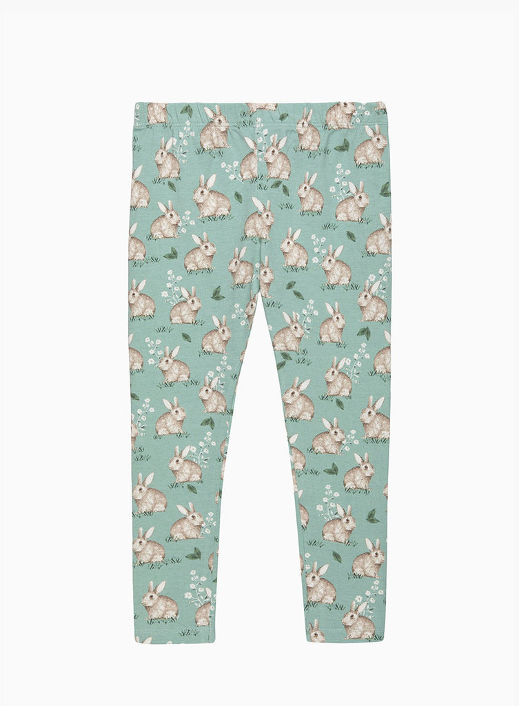 Confiture Leggings Jersey Leggings in Pale Green Bunny