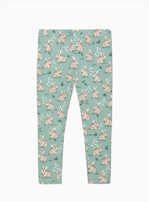 Confiture Leggings Jersey Leggings in Pale Green Bunny