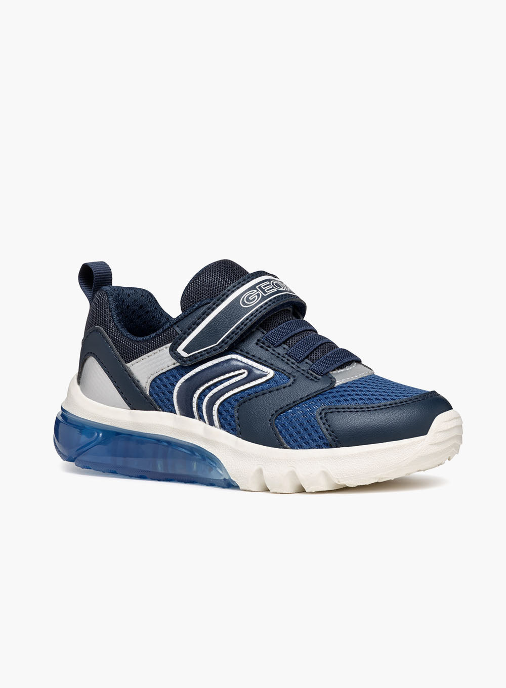 Geox Jr Ciberdron Trainers in Navy Avio Trotters London