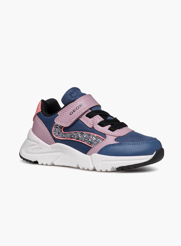 Geox Trainers Geox Jr Loftus Trainers in Avio/Dark Rose