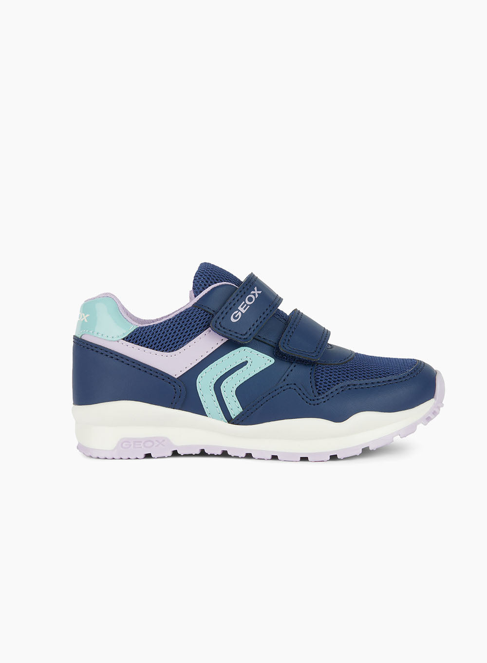 Buy Geox Jr Pavel Girl Trainers in Navy Lilac Trotters London