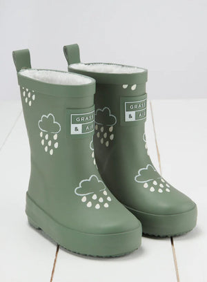 Grass & Air Wellington Boots Grass & Air Colour Reveal Wellies in Khaki