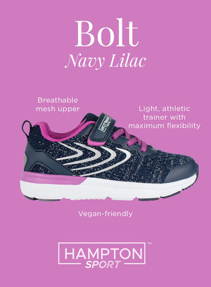 Hampton Sport Trainers Hampton Sport Bolt Trainers in Navy/Lilac Sparkle